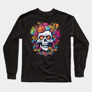 Skull art never looked so vibrant and alive Long Sleeve T-Shirt